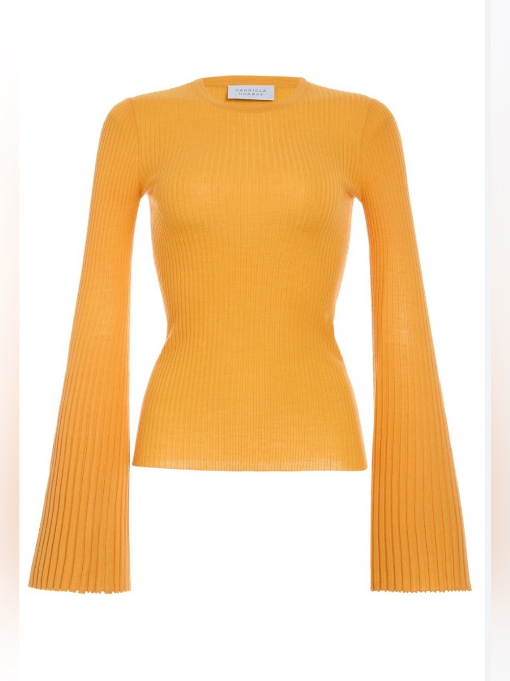 Gabriela Hearst Soraya Knit Sweater in Yellow Merino Wool NEW NWT